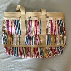 Weekend tote - small dark stain on the strap. Water resistance material.